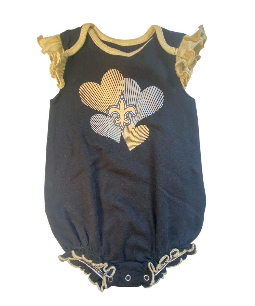 NFL New Orlean Saints One-Piece Suit Black Gold Infant Size 3-6 Months